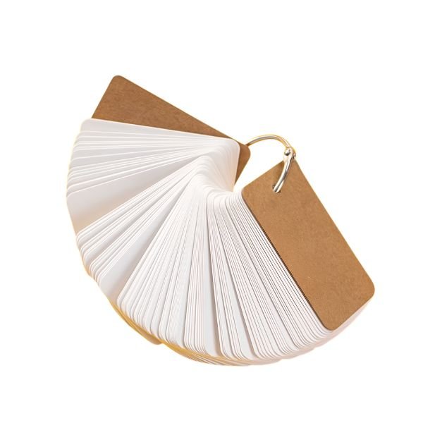 Caderninho Portátil Para Flashcards com Argola e 100 Folhas