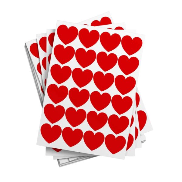 Kit 100 Mini Adesivos Coração Vermelho 1,5cm — Atividades e Mimos
