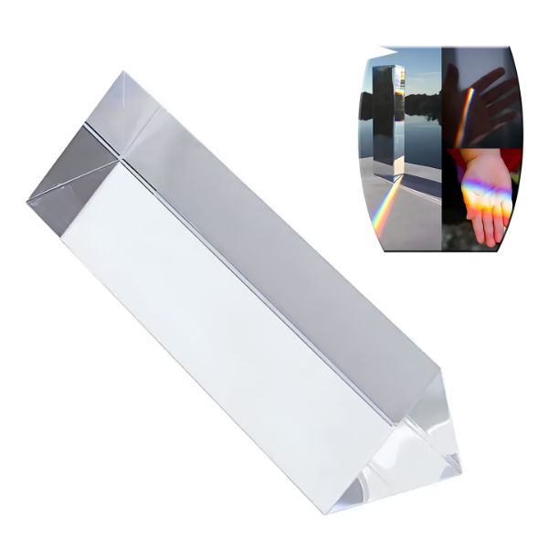 Prisma Triangular Óptico de Vidro para Espectro de Luz